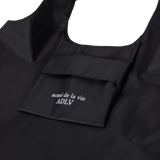 25SS BASIC LOGO REUSABLE BAG DARK BLACK