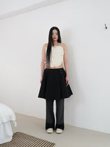 COTTON FLARE SKIRT (BLACK)