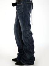 back rivet boots cut denim pants