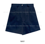 pintuck wide cotton half pants