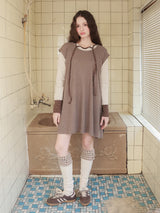 ピンタックワッフルフレアドレス  / beige
