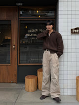 Fold crop knit zip up