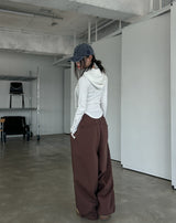 Plain two-pin tuck balloon training pants