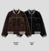 [F/W] Velvet piping blouson zip up(2color)