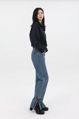 STRAIGHT RIBBON EMBROIDERED SLIT code 26017