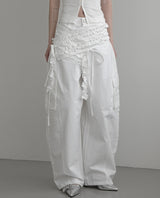 Goel Frill Belt Curved Cotton Pants