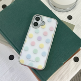 [MADE][Glossy Glass Silver Bumper Case] パステルドット