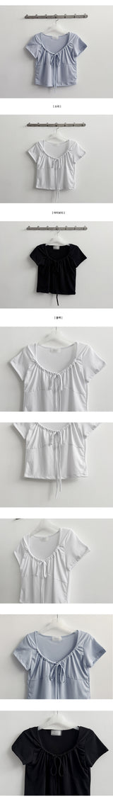 Efl シャーリングリロンクロップド半袖Tシャツ