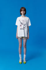COLLECTION UNBALANCE CUTTING LOOSE FIT T-SHIRT [WHITE]