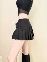 1384. Belt pleats mini sk (3color)