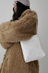 Garden satin jacquard bag, Cream