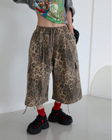 [UNISEX] レオパードカーゴバミューダパンツ