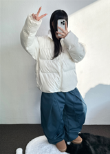 KIDDY RING POINT FRONT PLEAT BALLOON PANTS💙🩶🖤 - 3 COLORS