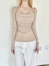 1495. 도트 홀터 볼레로 세트 (3color)