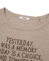 Yesterday ワッフル長袖（ベージュ） WOMENS