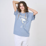 スナップルーズフィットTシャツ Sky Blue