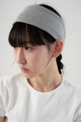 コットンリブヘアバンド - グレー