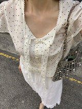 [MADE] Shimiz Dotted Puff Blouse