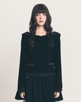 sailor stripe top / black