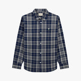 Stranger Classic Fit Cotton Embriodery Long Sleeve Shirt (Blue Check)