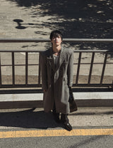 HANDMADE/wool 70% KESTI マキシダブルコート