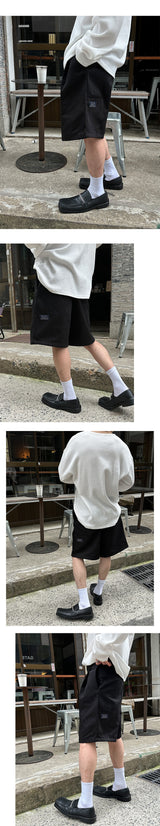 [S/S] ラベルバミューダコットンパンツ