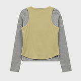 Star Cut Out Top SET Layered T-shirt