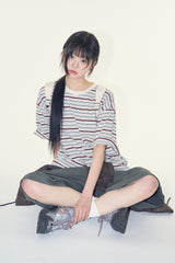 リロマルチストライプTシャツ