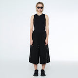 Palm Tree Appliqué Bermuda Sweat Pants Black