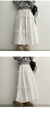 Tony banding frill cancan long skirt