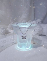 [(G)I-DLE Shuhua Necklace] ミスティックバタフラインレイヤードネックレス - Silver color