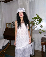 (3color) Wrinkle Lace Slip Dress