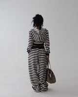 Tsuki Stripe Hooded Zip-Up Jacket