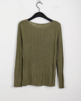 Lohil button slit ribbed see-through knit
