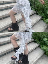 Memory Dot Ruffle Nashi One Piece (White)
