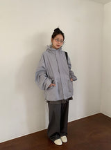 [unisex] ホームパー フード オーバー ボンバー ジャケット
