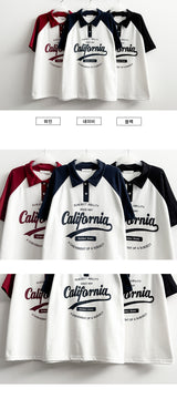 ANDY Color ラグランボタンカラー 半袖Tシャツ