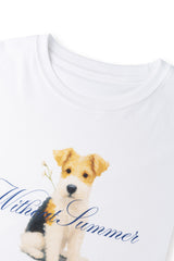 パピーポートレートTシャツ_アイボリー