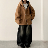 Allt Hem Snap Pin Tuck Washed Denim Wide Pants