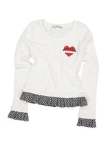 CHECK FRILL TOP