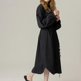 BLUEBELL midi shirt dress [black]