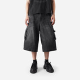 FAITH FADE Workwear - Cargo Jorts (Black Washed)