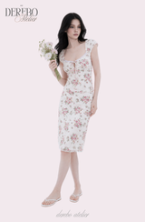 Antique Floral Perfume Skirt Two-Piece Set (blouse+skirt set)