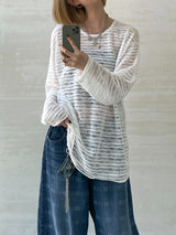 (UNISEX) Sys Loose See-through Knit