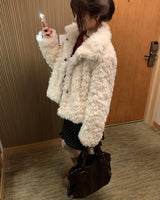 Reon Collar Quilted Fur Half Jacket