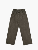 ALARM ONE TUCK BELTED DYEING PANTS BROWN_WOMAN
