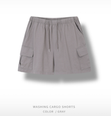 Liu Washing Cargo Banding Shorts