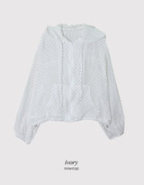 #ハートドットフリルフードウィンドブレーカー (2color)