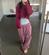 (WARMER DETAIL!) THICK CROPPED WIDE LOOSE ROUND KNIT - 2 COLOR