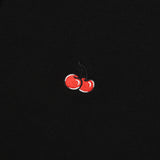 SMALL CHERRY REGULAR FIT HOODIE ZIP UP [BLACK]